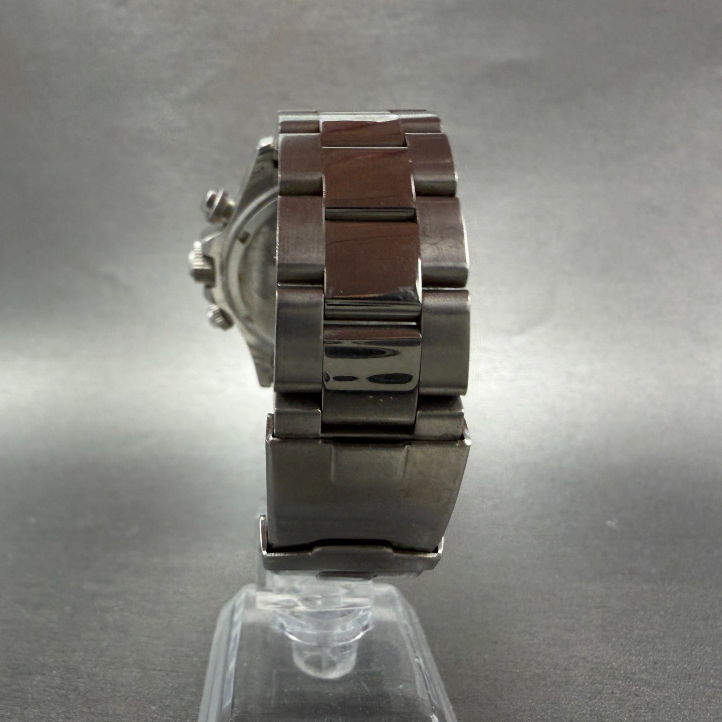 Technos Chronograph Watch Men 41mm White Dial Silver Tone Round TBKC847 New Batt7