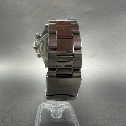 Technos Chronograph Watch Men 41mm White Dial Silver Tone Round TBKC847 New Batt7