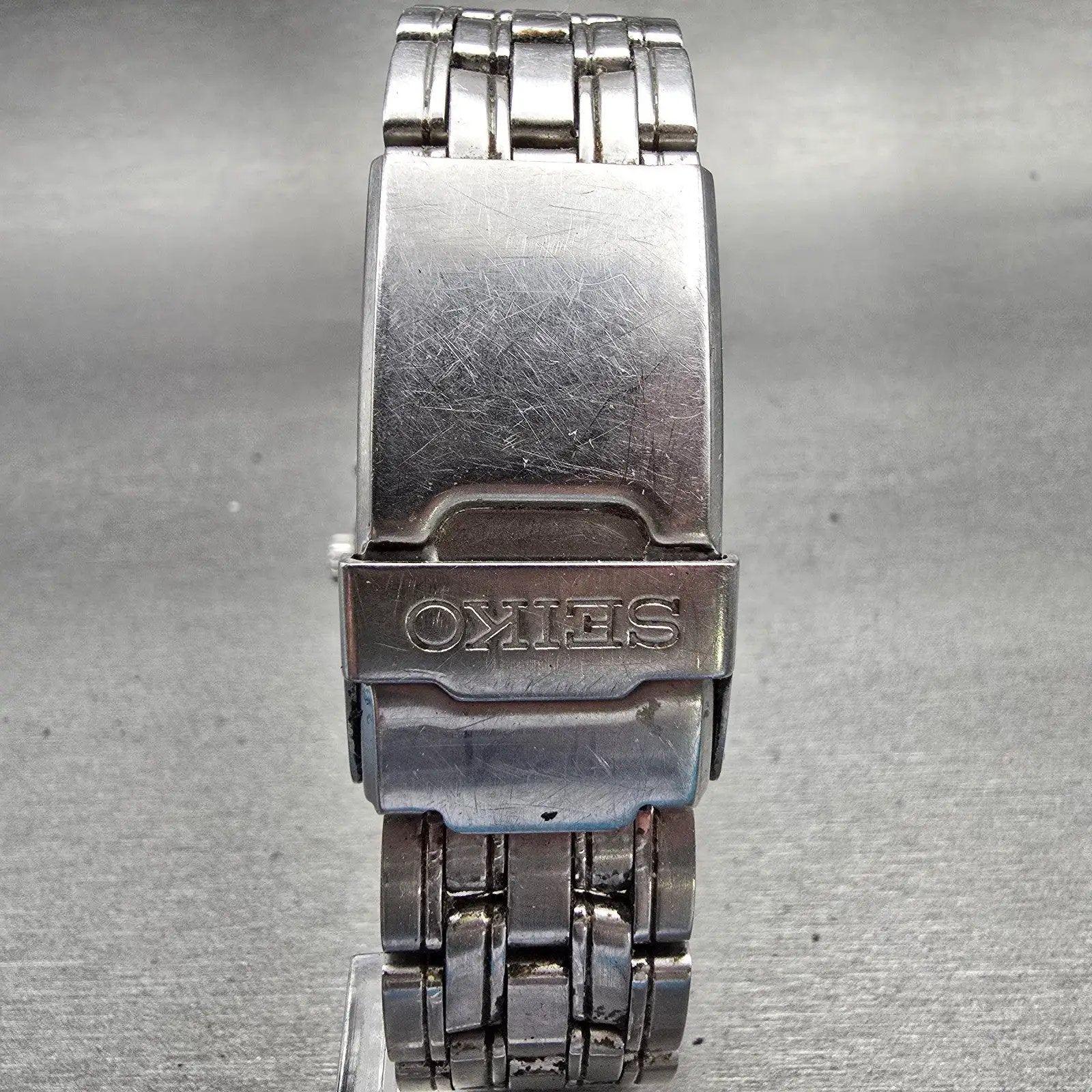 Seiko Sports 100 Chronograph Watch Men 37mm Black Dial Silver 7T32-7D89 New Batt7
