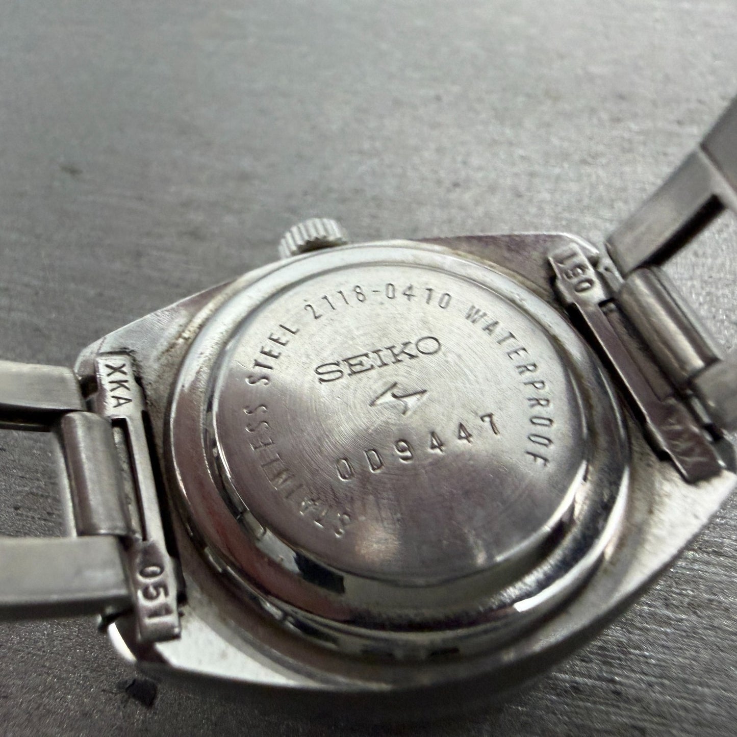 Seiko Watch Women 26mm Silver Dial Silver Tone Date Manual 2118-0410 Runs VTG9