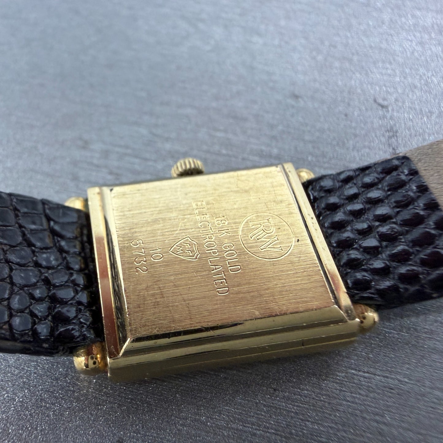 Raymond Weil Tank Watch Women 17mm Gold Dial Gold Plated Rectangle 5732 PARTS10