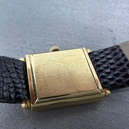 Raymond Weil Tank Watch Women 17mm Gold Dial Gold Plated Rectangle 5732 PARTS10