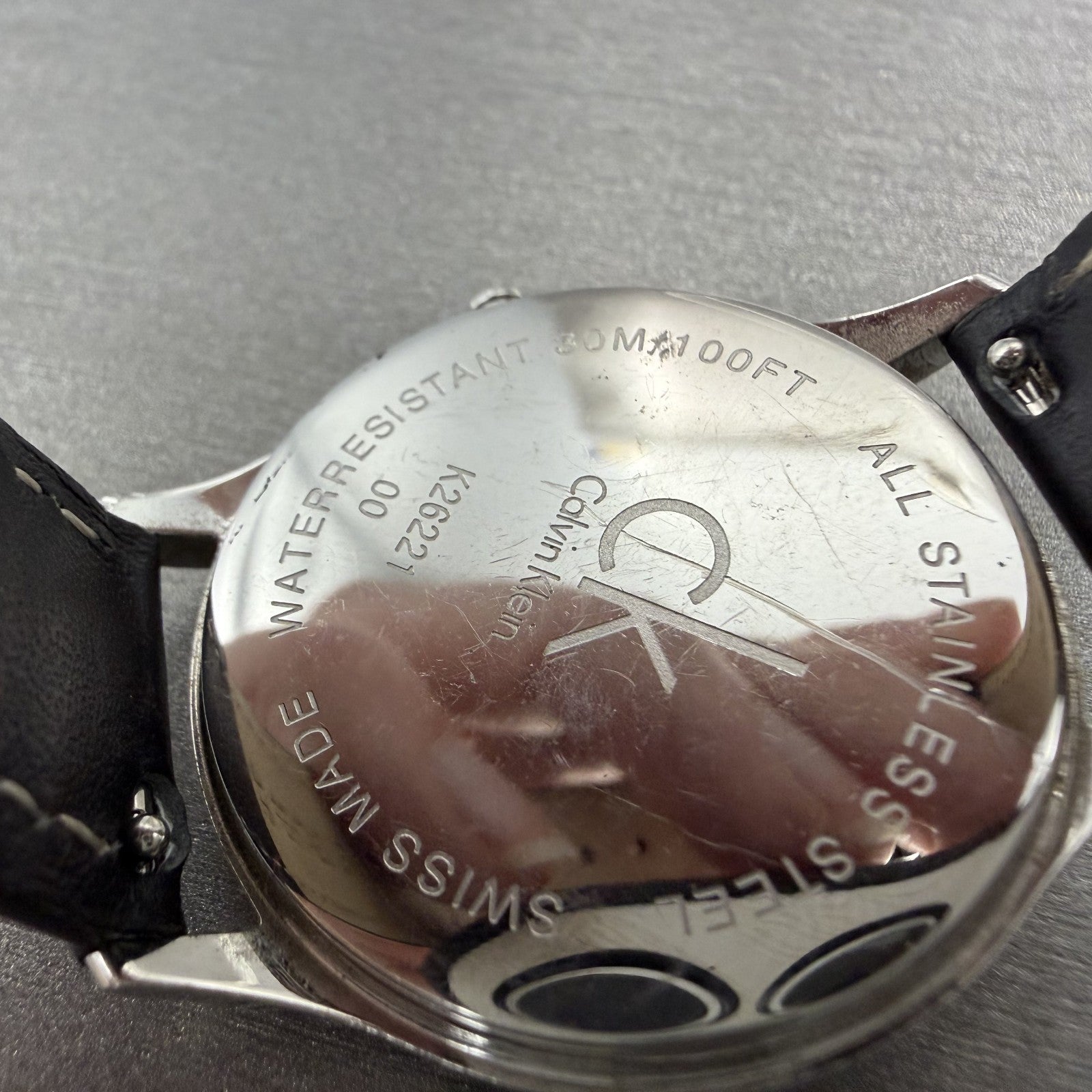 Calvin Klein Watch Men 32mm Black Dial Silver Tone Round K26221 New Battery9
