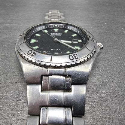 Citizen Eco-Drive Watch Men 40mm Black Dial Silver Tone Date E110-K000432 PARTSP3