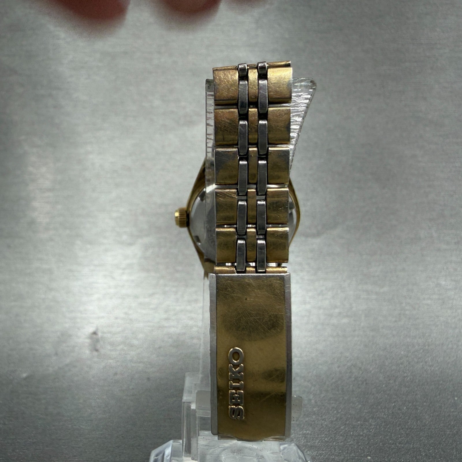 Seiko Automatic Watch Women 24mm Silver Dial Gold Tone Daydate 2906-0019 Runs7