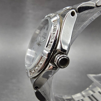 Citizen Eco-Drive Watch Women 26mm MOP Dial Silver Tone Gemmed E011-S043697 RunL2