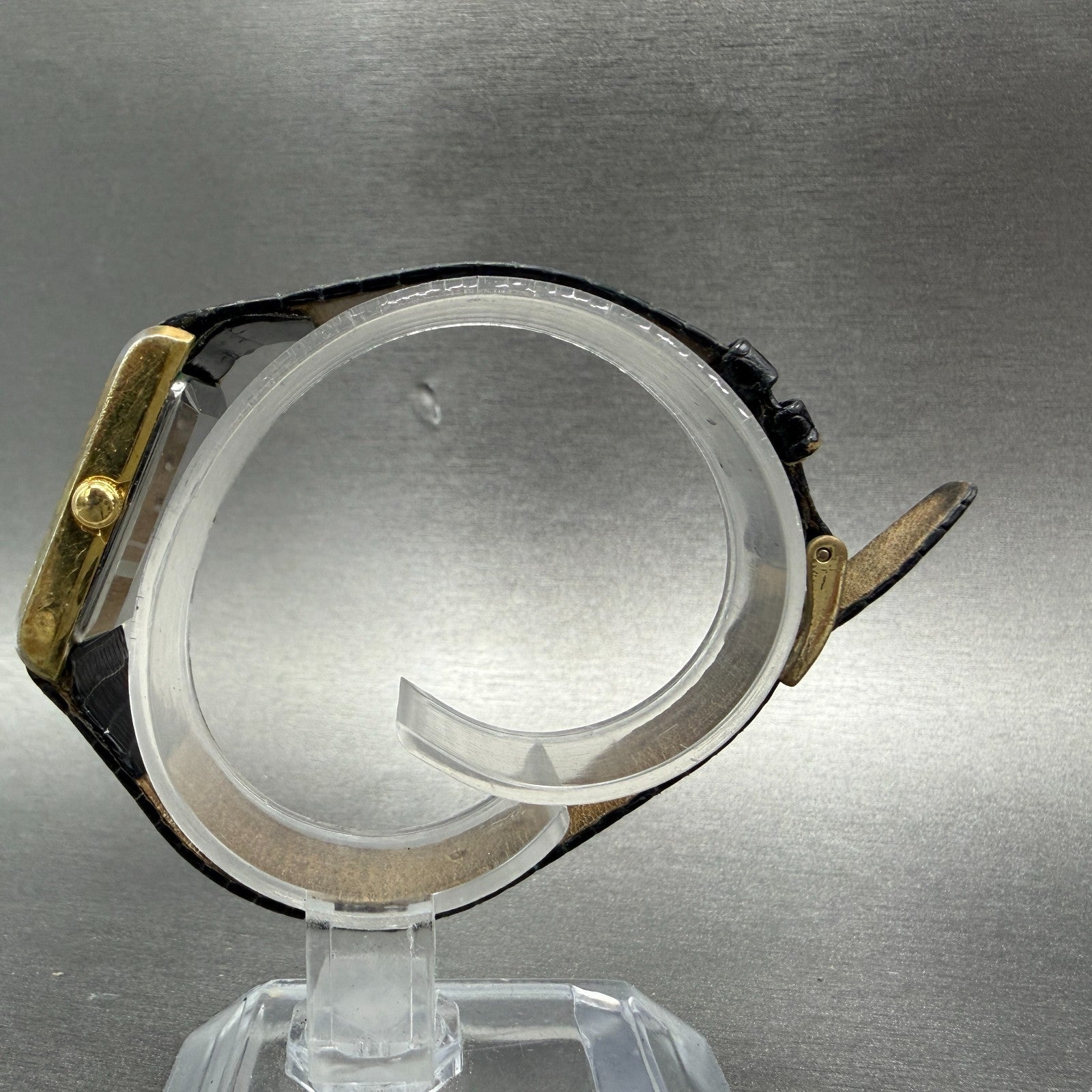 Seiko Tank Watch Women 20mm White Dial Gold Tone Rectangle 4700-5099 PARTS7