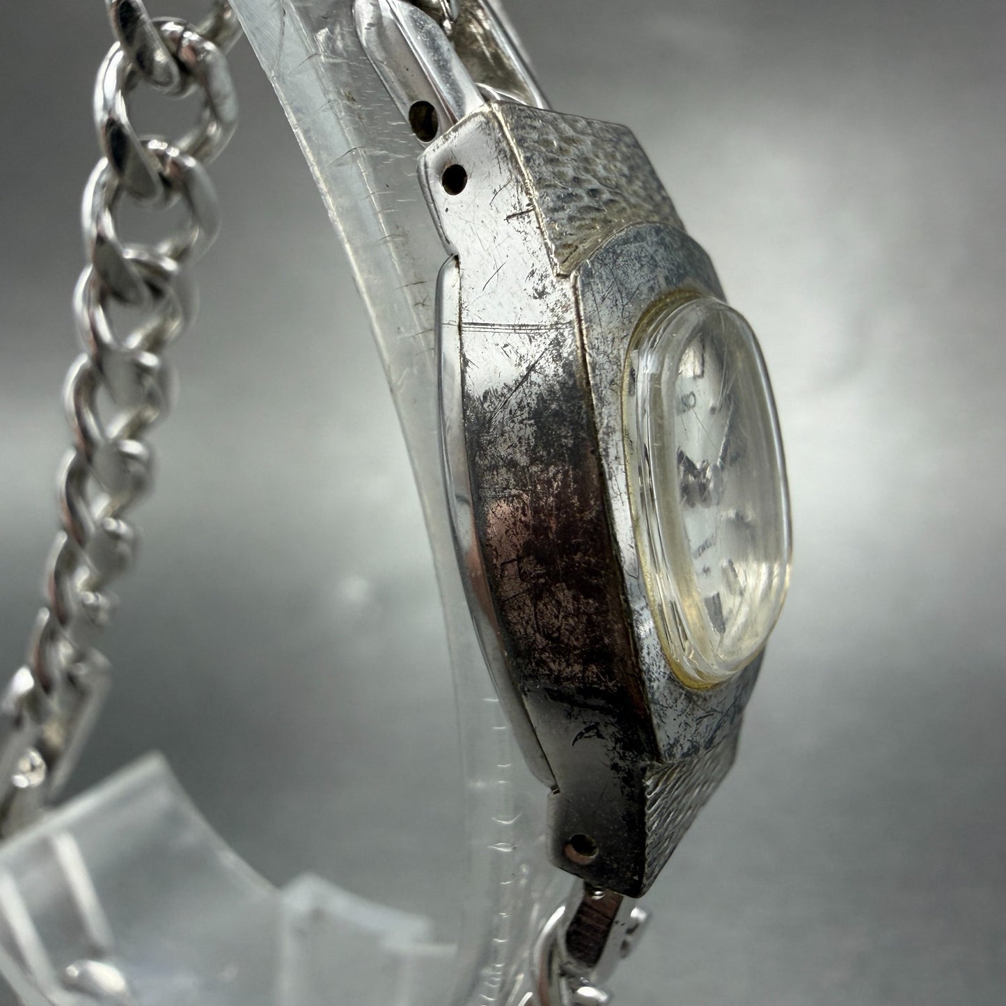 Seiko Watch Women 15mm Silver Dial Silver Tone Manual Rectangle 11-3380 Runs3