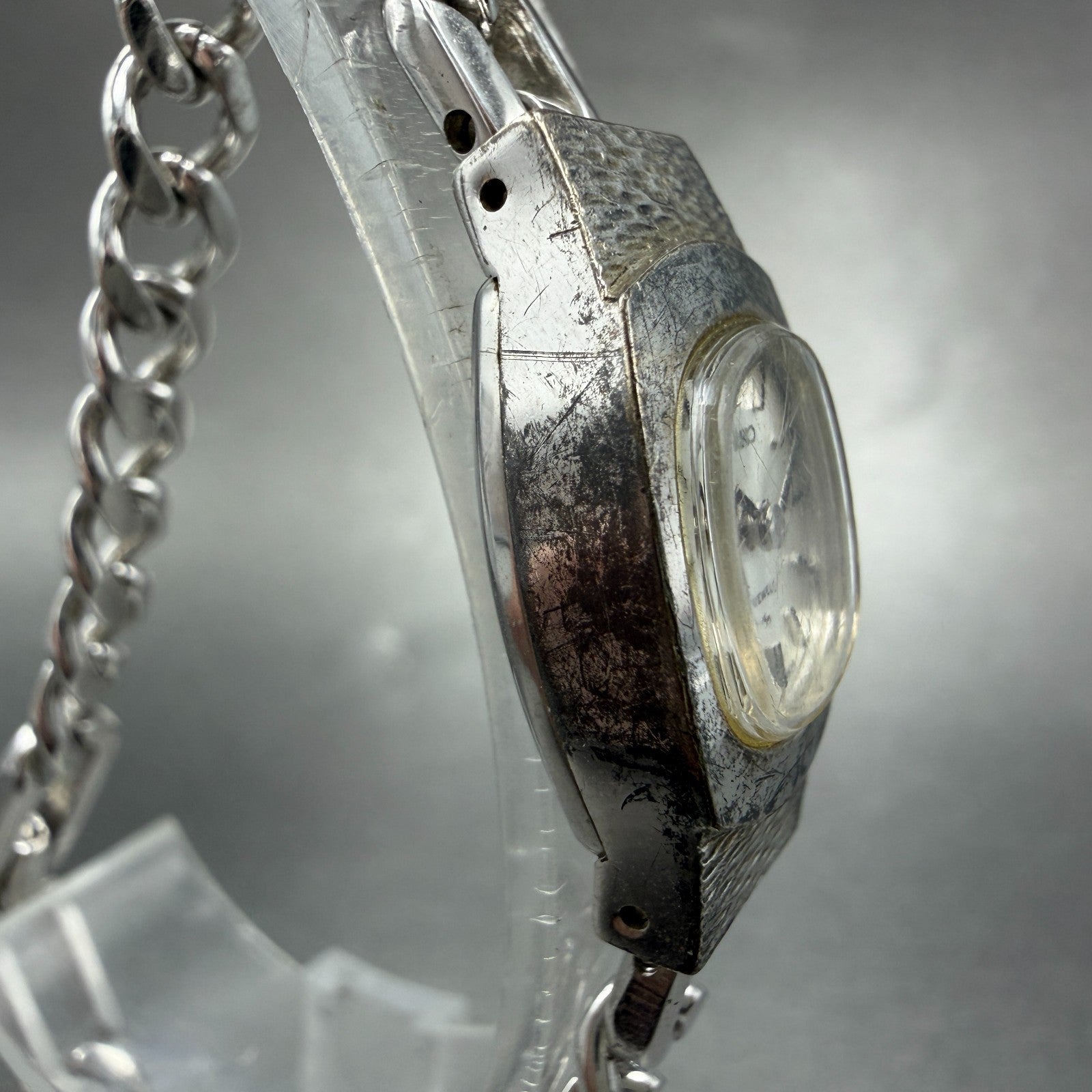 Seiko Watch Women 15mm Silver Dial Silver Tone Manual Rectangle 11-3380 Runs3