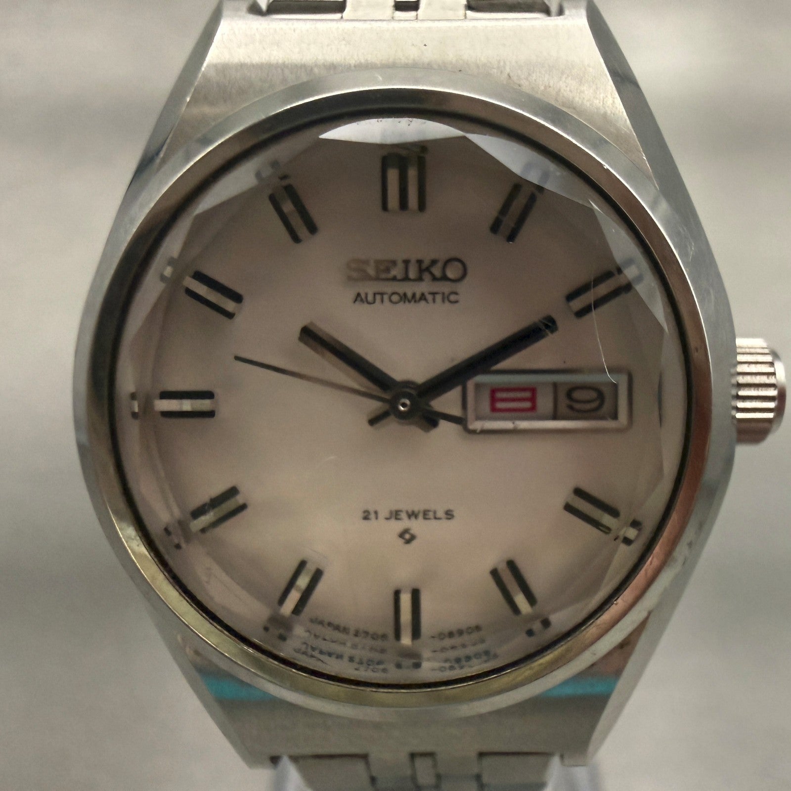 Seiko Watch Women 26mm White Dial Silver Round Daydate 2706-0340 Automatic Runs1
