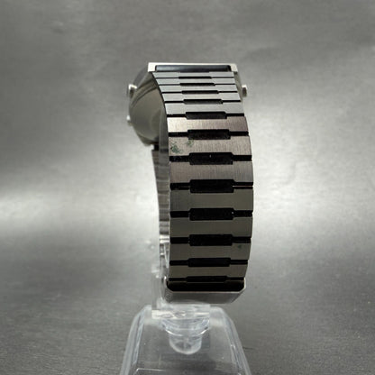 Seiko Digital Watch Men 34mm LCD Chronograph Steel Rectangle A129-5000 New batt7