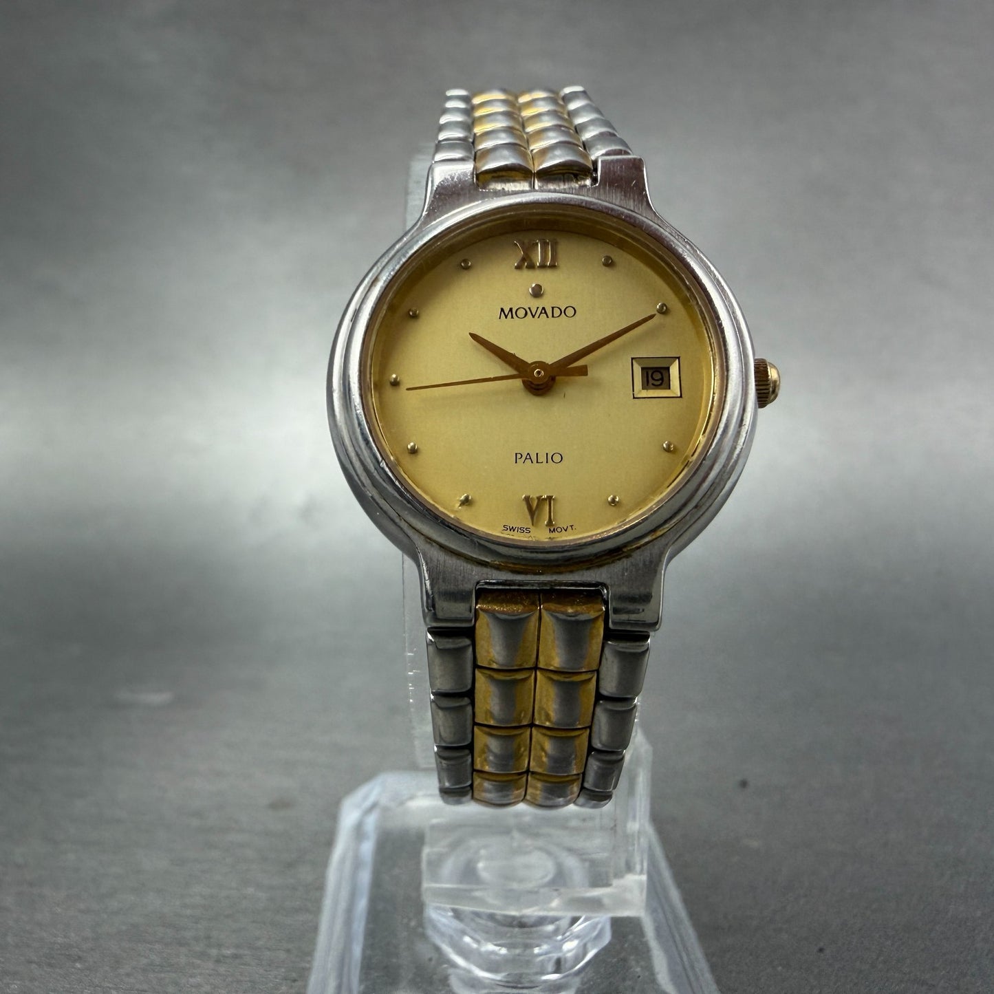 Movado Palio Watch Women 26mm Gold Dial Two Tone 81.94.826H New Battery5