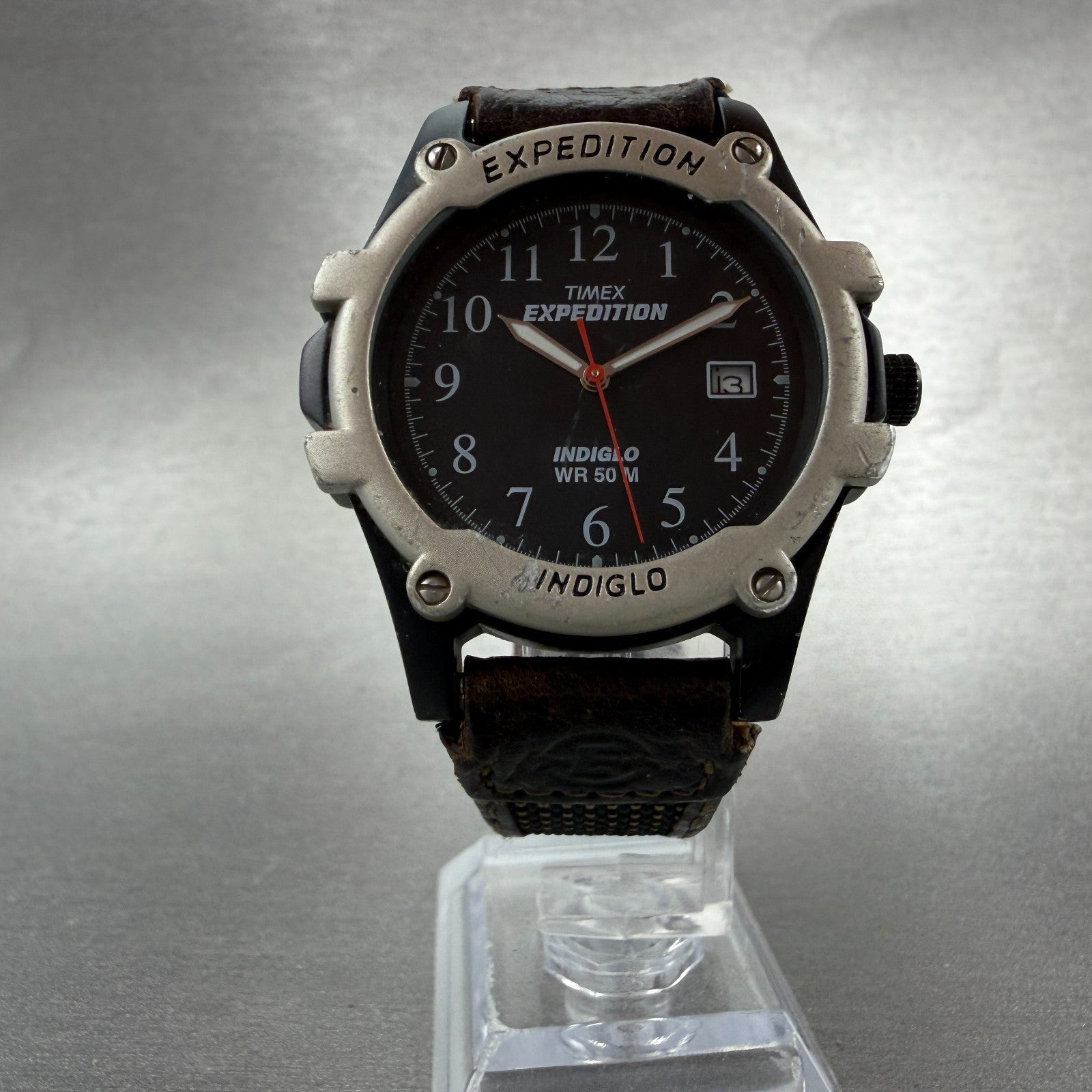 Timex Expedition Watch Men 39mm Black Dial Black Tone Date Round New Battery5