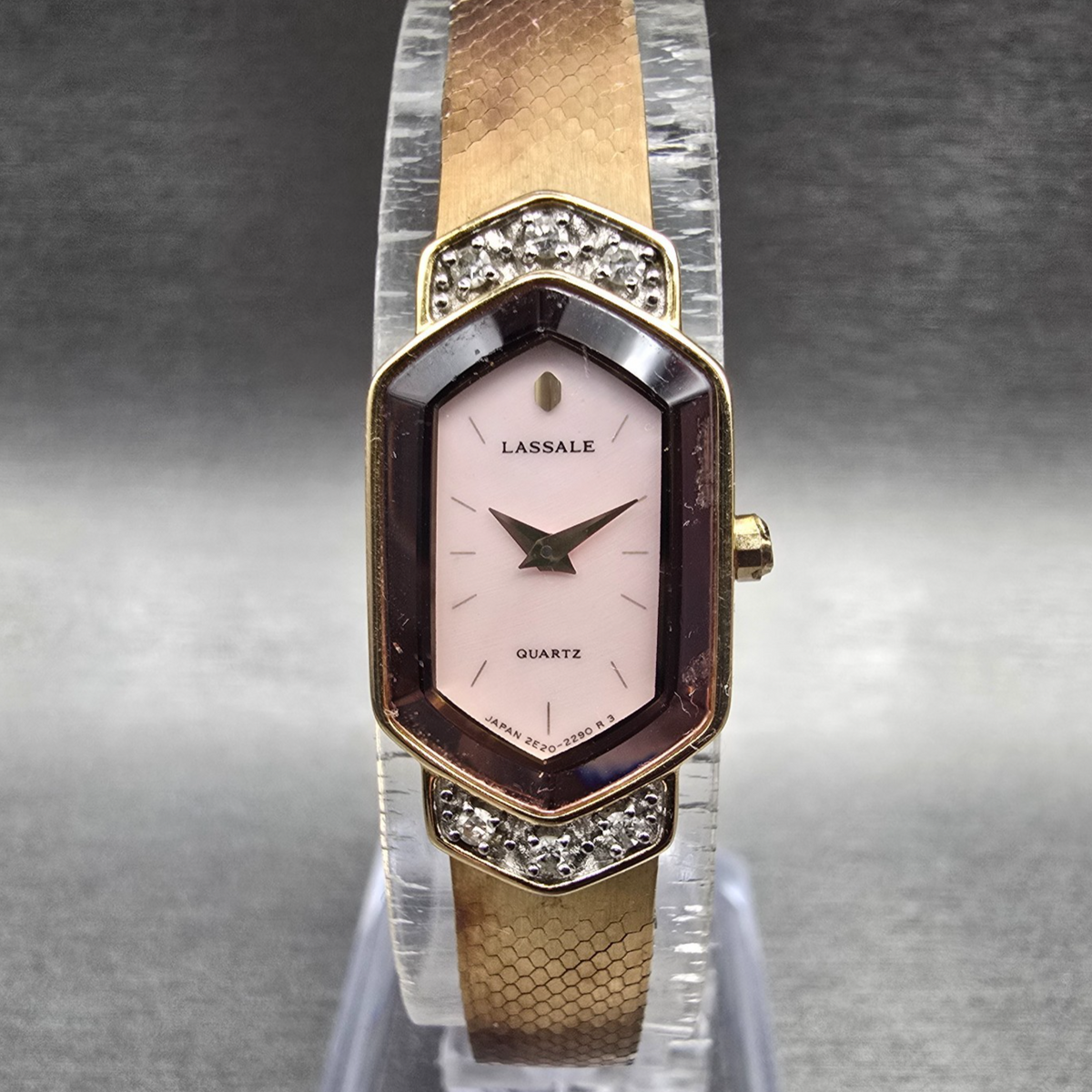 Seiko Lassale Watch Women 14mm MOP Dial Gold Tone Diamonds 2E20-681H New Battery0