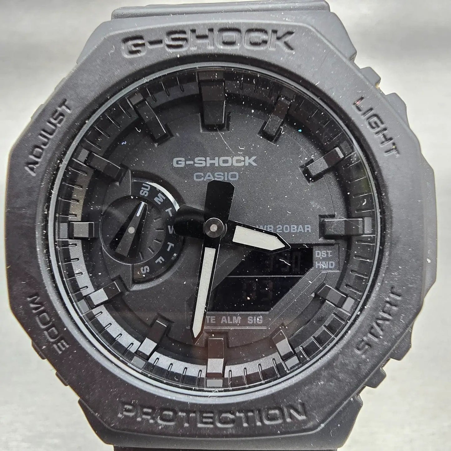 Casio G-Shock GA-2100 Watch Men 45mm Black Dial Black Chrono Alarm New Battery1