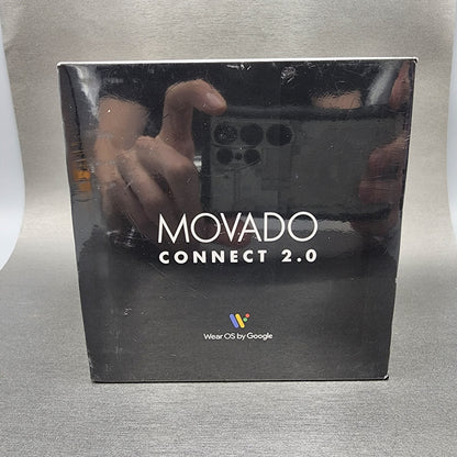 Movado Connect 2.0 42mm Stainless Steel Case Leather Band New 26600281