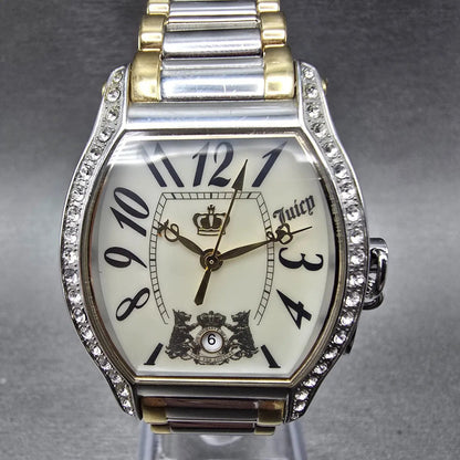 Juicy Couture Dalton Watch Women 32mm MOP Dial Two Tone Date Crystal Bezel Works1