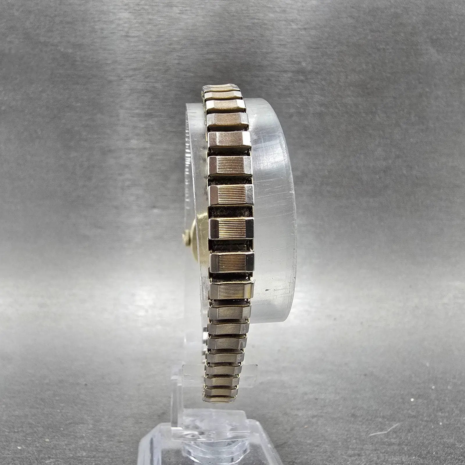 Hamilton Watch Women 14mm Cream Dial 14k Gold Rectangle Manual Wind Runs VTG8