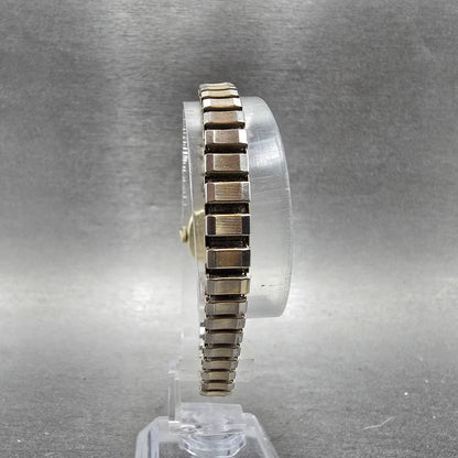 Hamilton Watch Women 14mm Cream Dial 14k Gold Rectangle Manual Wind Runs VTG8