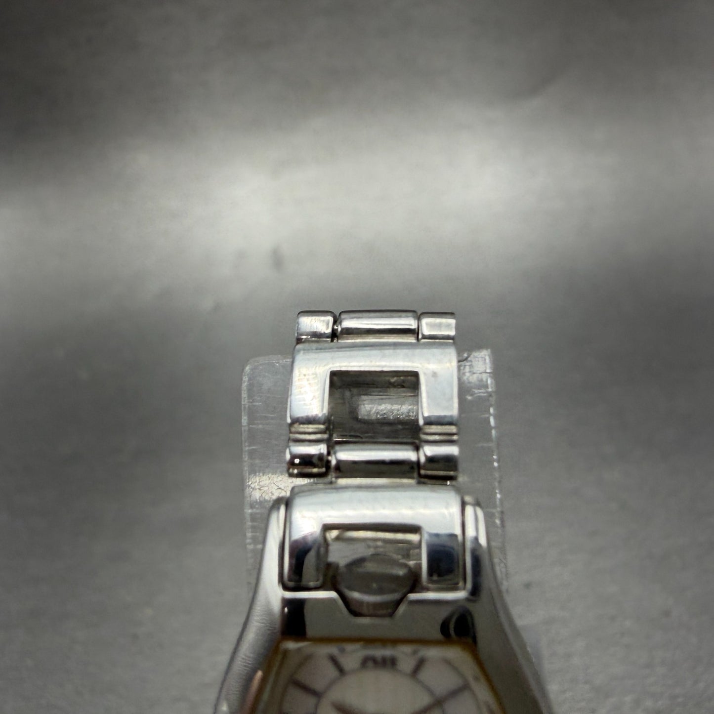 Trussardi Dual Time Watch Women 20mm White Dial Silver Tone Rectangle New Batt4