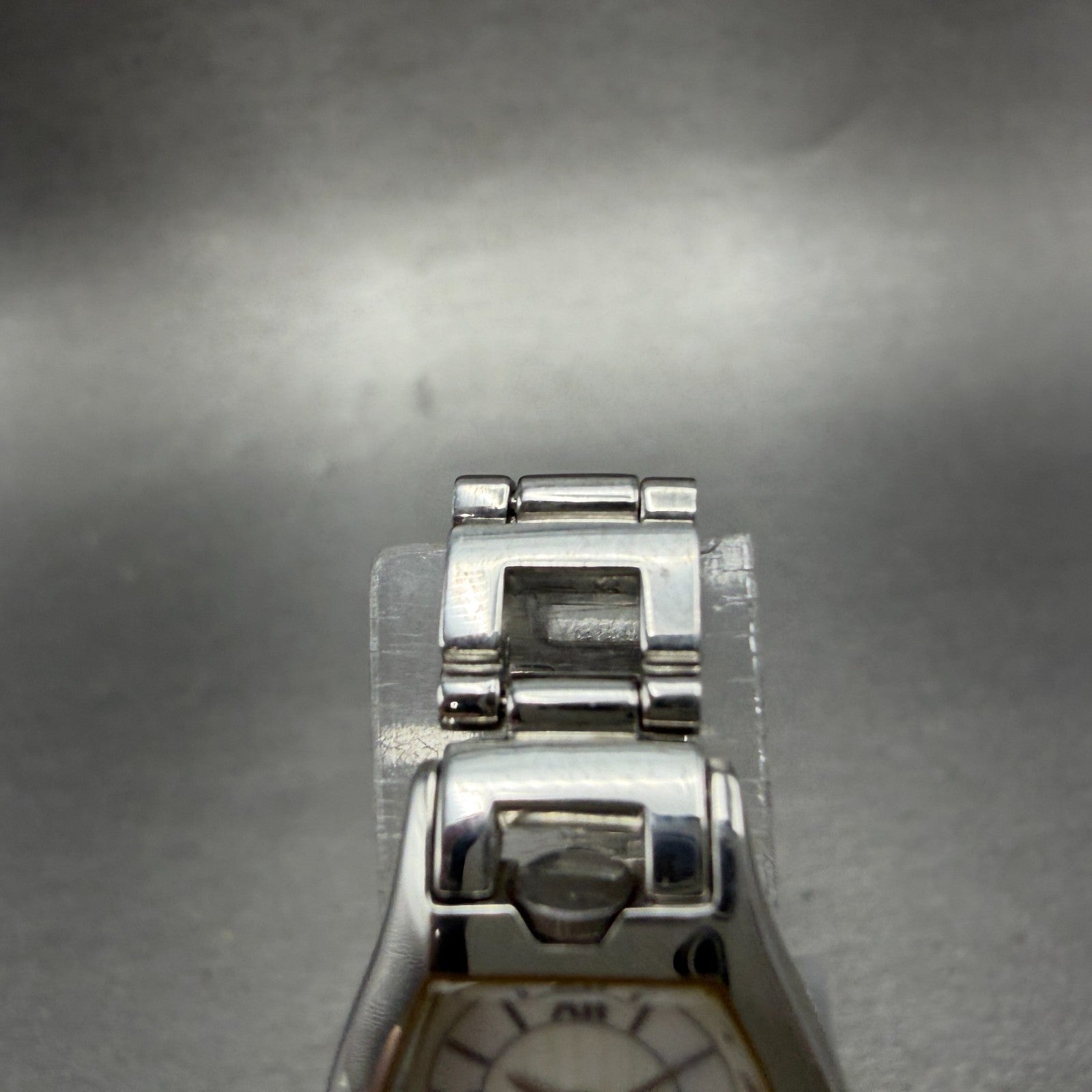 Trussardi Dual Time Watch Women 20mm White Dial Silver Tone Rectangle New Batt4