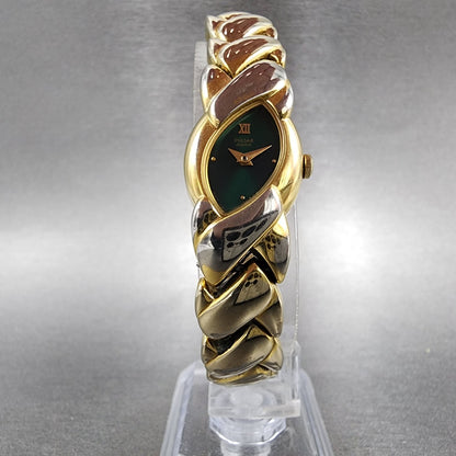 Pulsar Watch Women 17mm Green Dial Gold Tone Oval V8106250 New Battery5