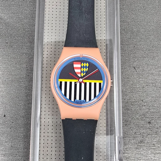 Swatch Valkyrie Watch Women 25mm Black Dial Pink Case LP101 New Battery NOS0
