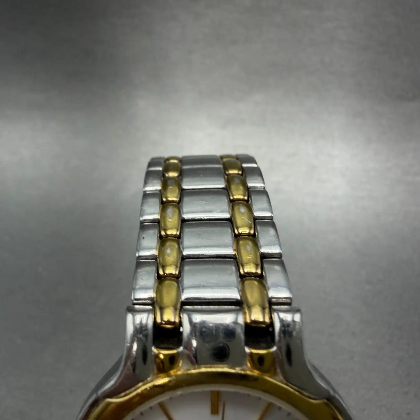 Wittnauer Watch Men 33mm White Dial Two Tone Date Round 12B04 PARTS Vintage5