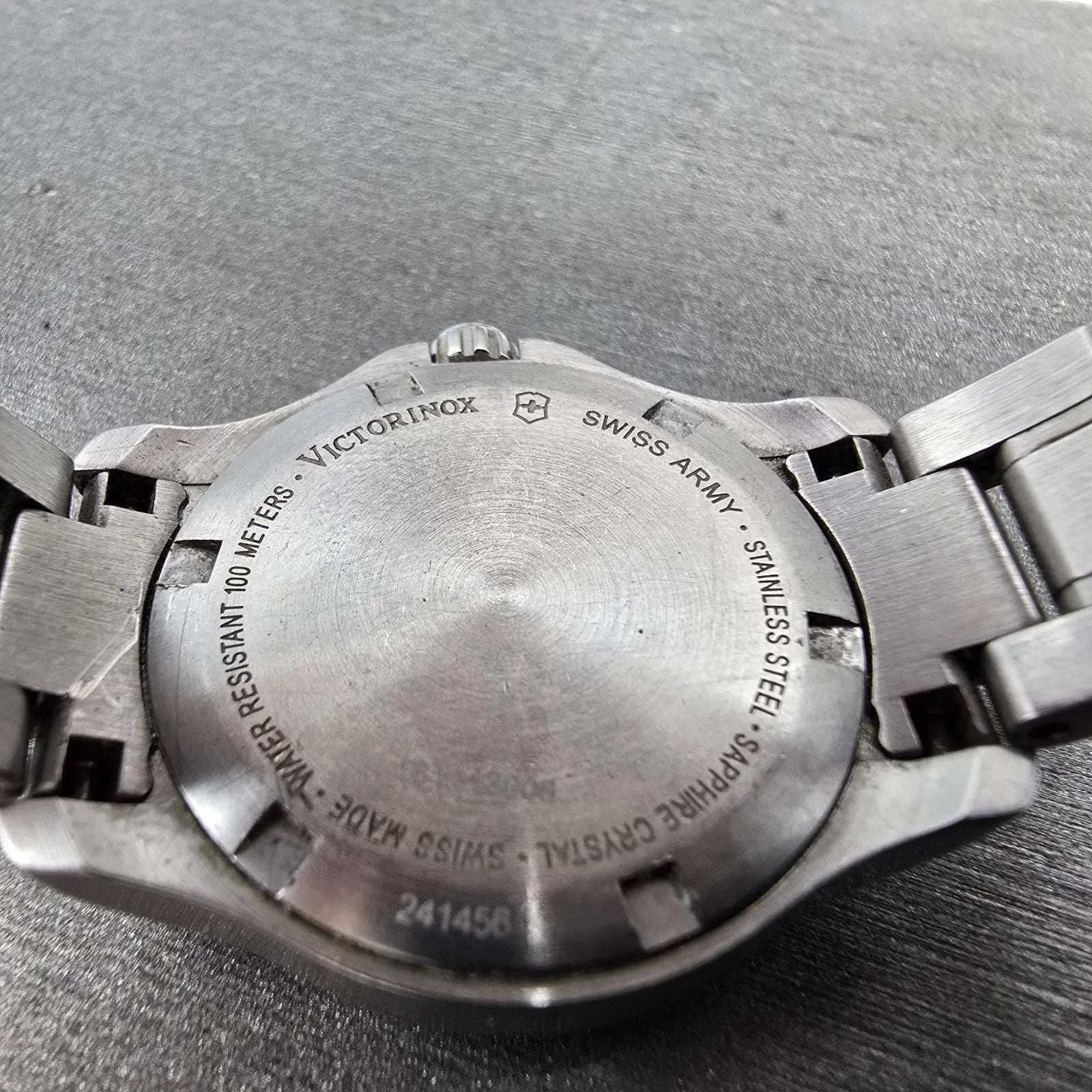 Victorinox Swiss Army Officer Watch Women 28mm Black Dial Steel Date New Battery9