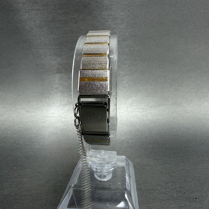 Seiko Watch Women 14mm Silver Dial Two Tone Rectangle 2E20-7259 New Battery7
