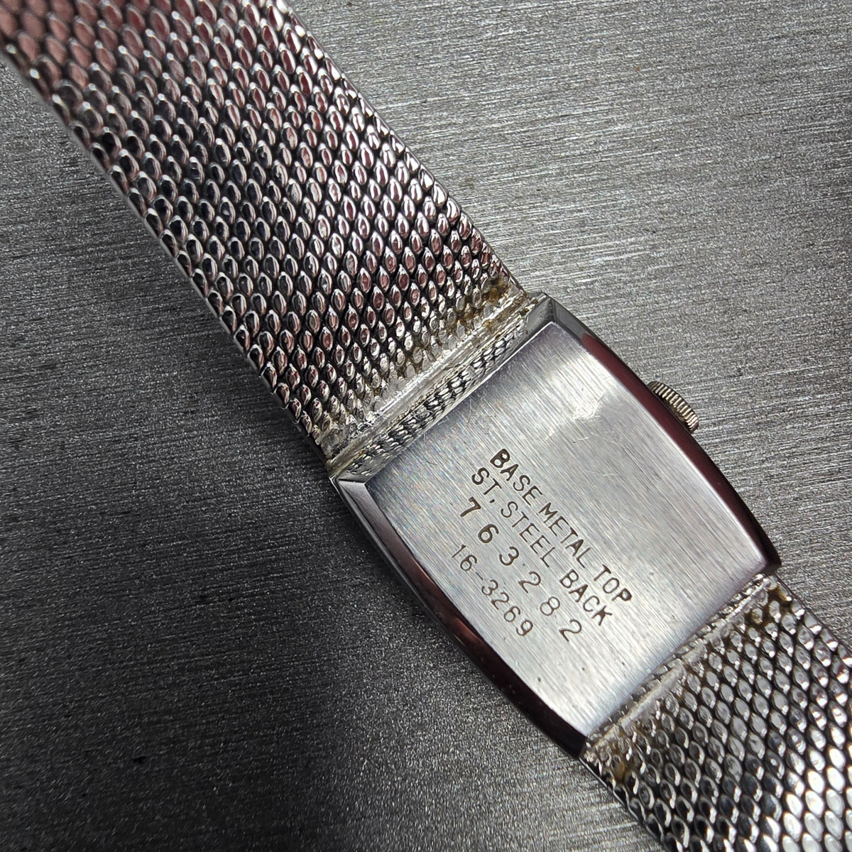 Seiko Watch Women 16mm Silver Dial Silver Tone Rectangle 16-3269 New Battery JP310
