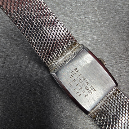 Seiko Watch Women 16mm Silver Dial Silver Tone Rectangle 16-3269 New Battery JP310