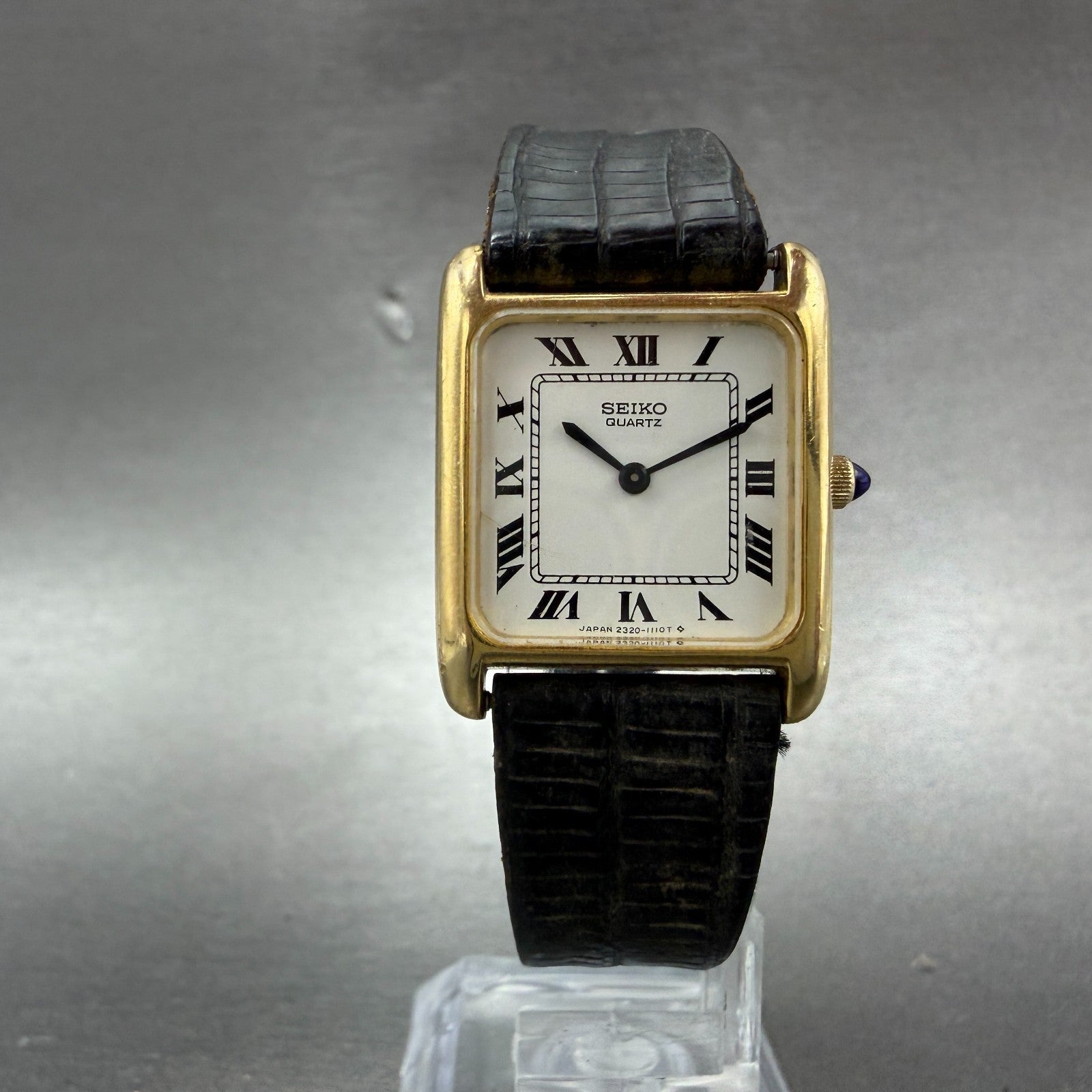 Seiko Tank Watch Women 22mm White Dial Gold Tone Rectangle 2320-5649 New Battery5
