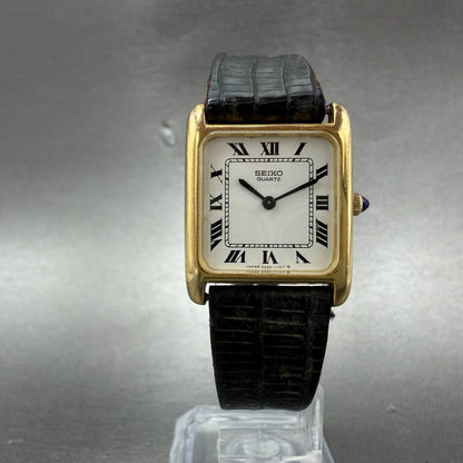 Seiko Tank Watch Women 22mm White Dial Gold Tone Rectangle 2320-5649 New Battery5