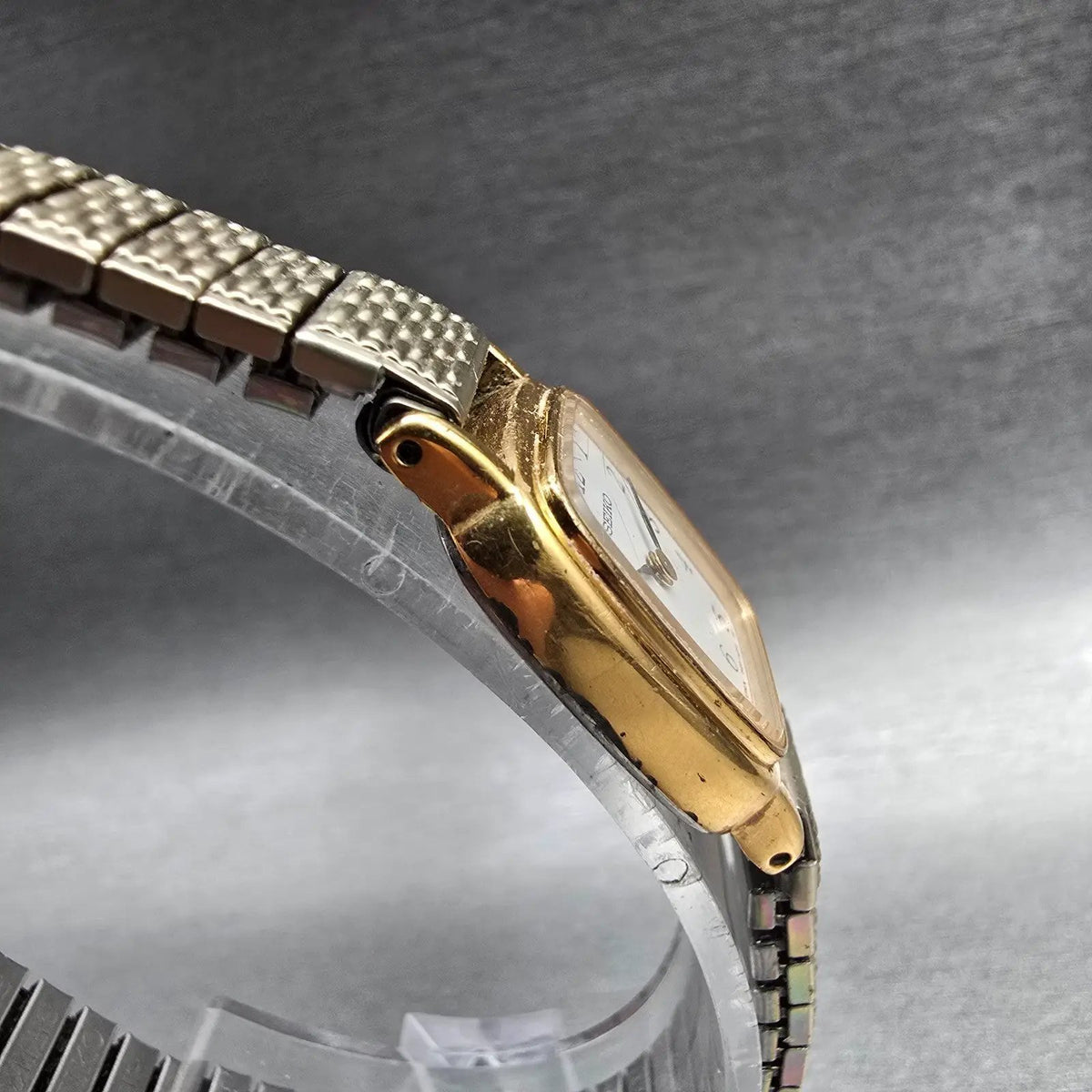 Seiko Watch Women 17mm White Dial Gold Tone Rectangle 1N00-5K29 New Battery3