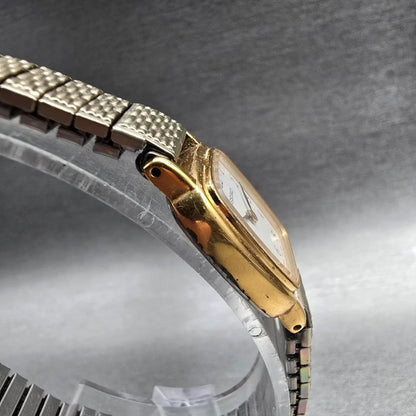 Seiko Watch Women 17mm White Dial Gold Tone Rectangle 1N00-5K29 New Battery3