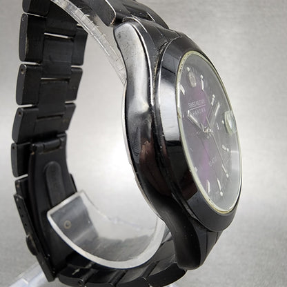 Swiss Military Hanowa Watch Women 36mm Purple Dial Black Date 65023 New Battery3
