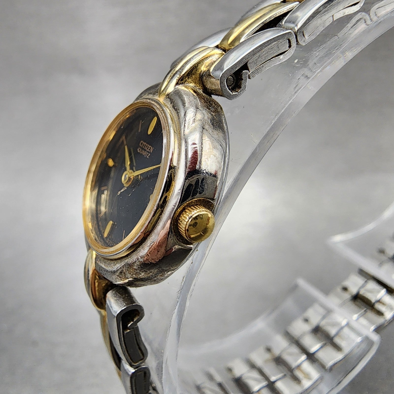 Citizen Watch Women 18mm Black Dial Two Tone Round 5920S49551 New Battery2