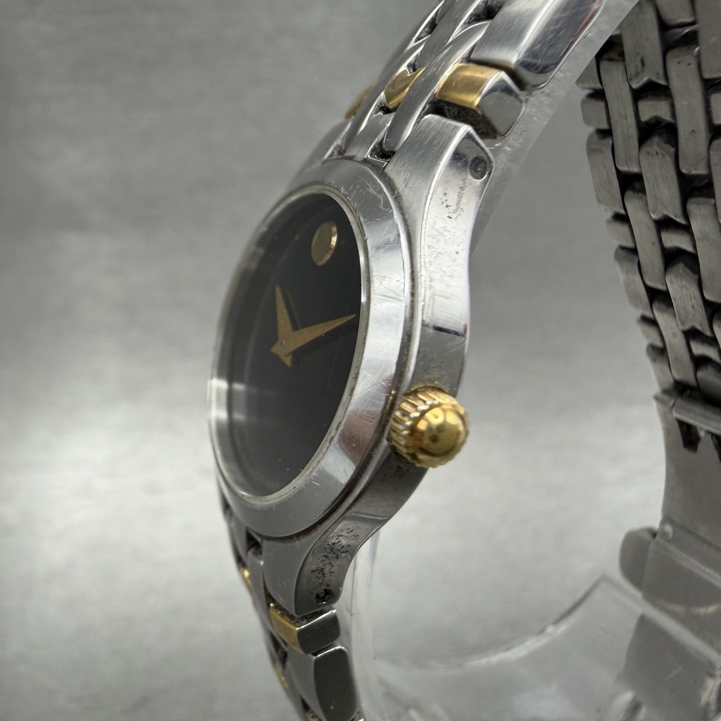 Movado Museum Watch Women 24mm Black Dial Two Tone Round 81-E4-1832 New Batt2