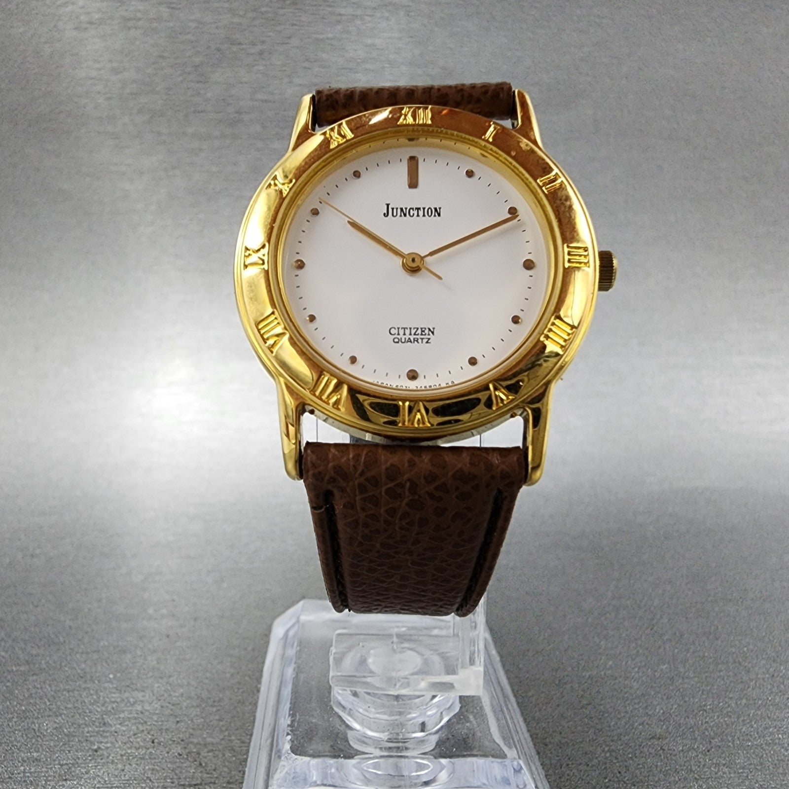 Citizen Junction Watch Women 31mm White Dial Gold Tone Round 6031343468 New Bat5