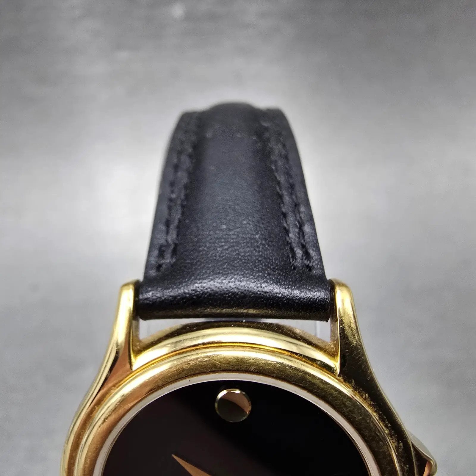 Movado Museum Watch Women 28mm Black Dial Gold Tone Round 87 E4 0823 New Batt SW4