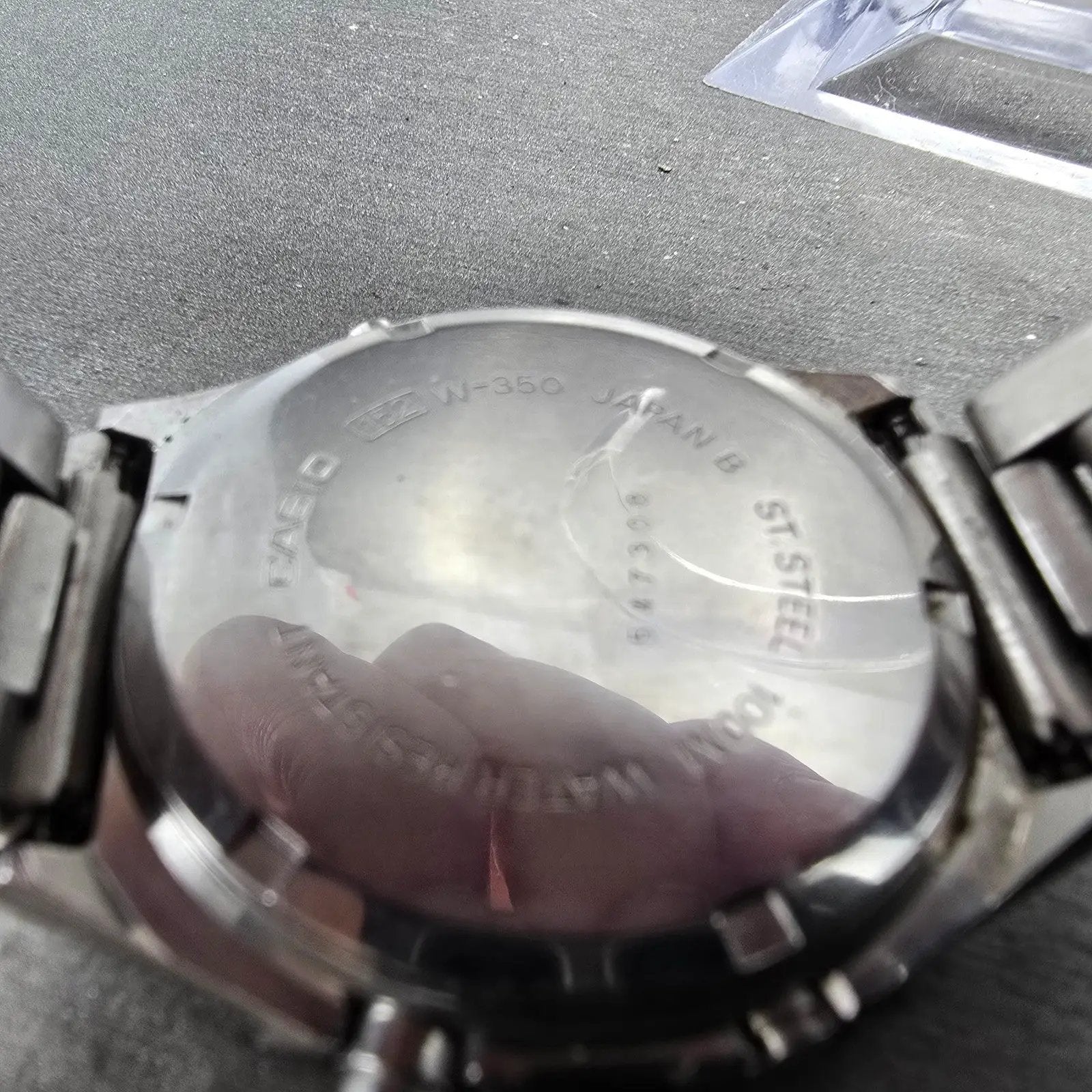 Casio Watch Men 36mm Silver Digital Alarm Chronograph W-350 New Battery VTG9