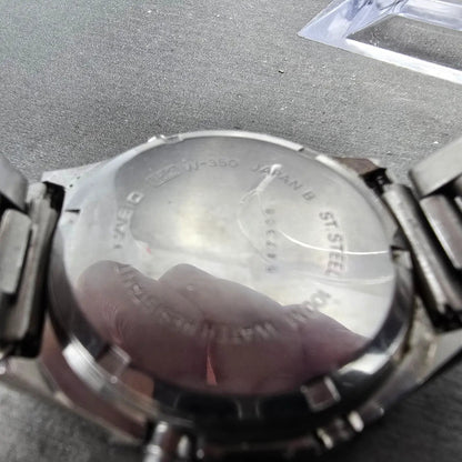 Casio Watch Men 36mm Silver Digital Alarm Chronograph W-350 New Battery VTG9