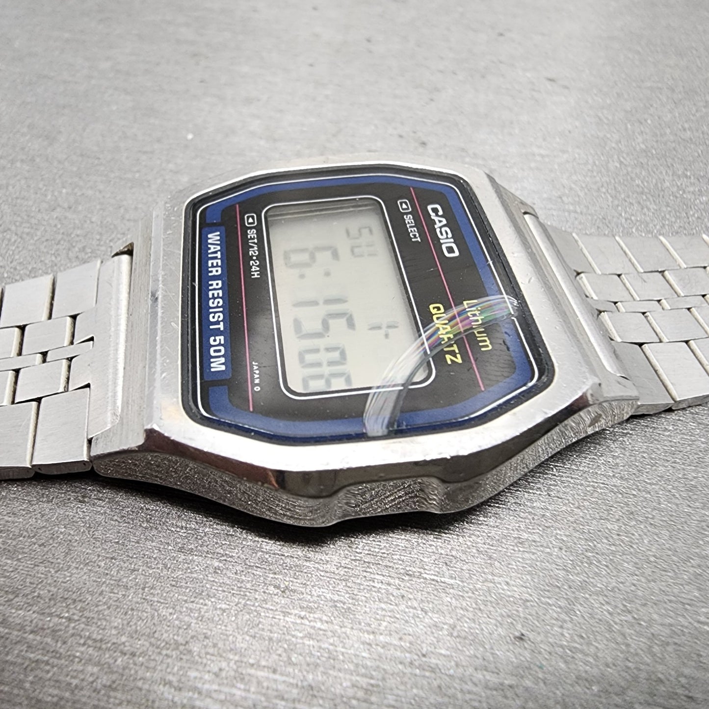Casio W62 Watch Men 34mm Digital Silver Tone Octagon READ!! New Battery Vintage3