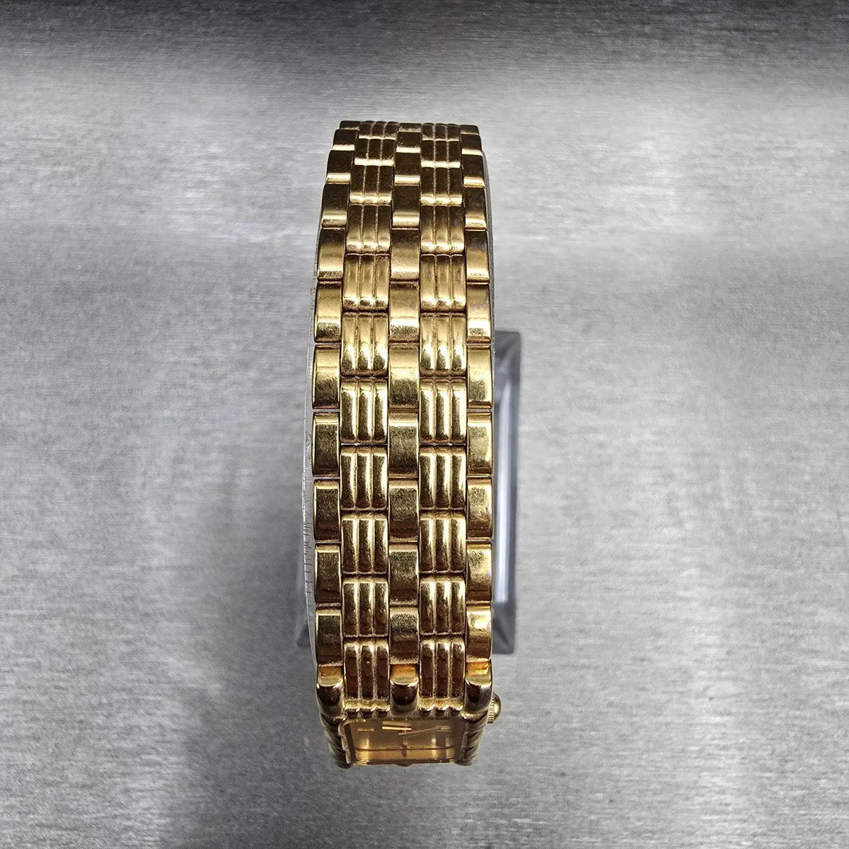 Bulova Tank Watch Women 14mm Gold Dial Gold Tone Rectangle 97P13 New Battery4