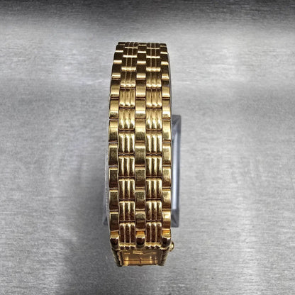 Bulova Tank Watch Women 14mm Gold Dial Gold Tone Rectangle 97P13 New Battery4