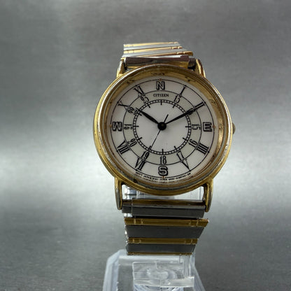 Citizen Watch Unisex 32mm White Dial Gold Tone Round 6030-S04565 New Battery5