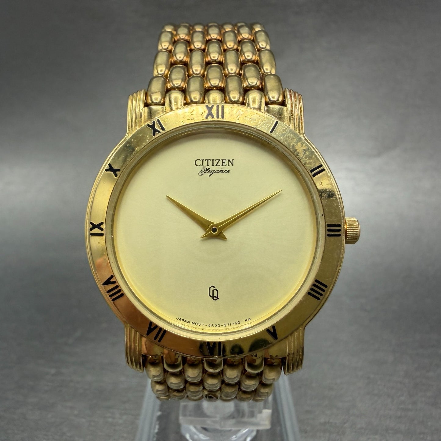 Citizen Elegance Watch Men 33mm Champagne Dial Gold Tone Round 4620-S25996 Runs0
