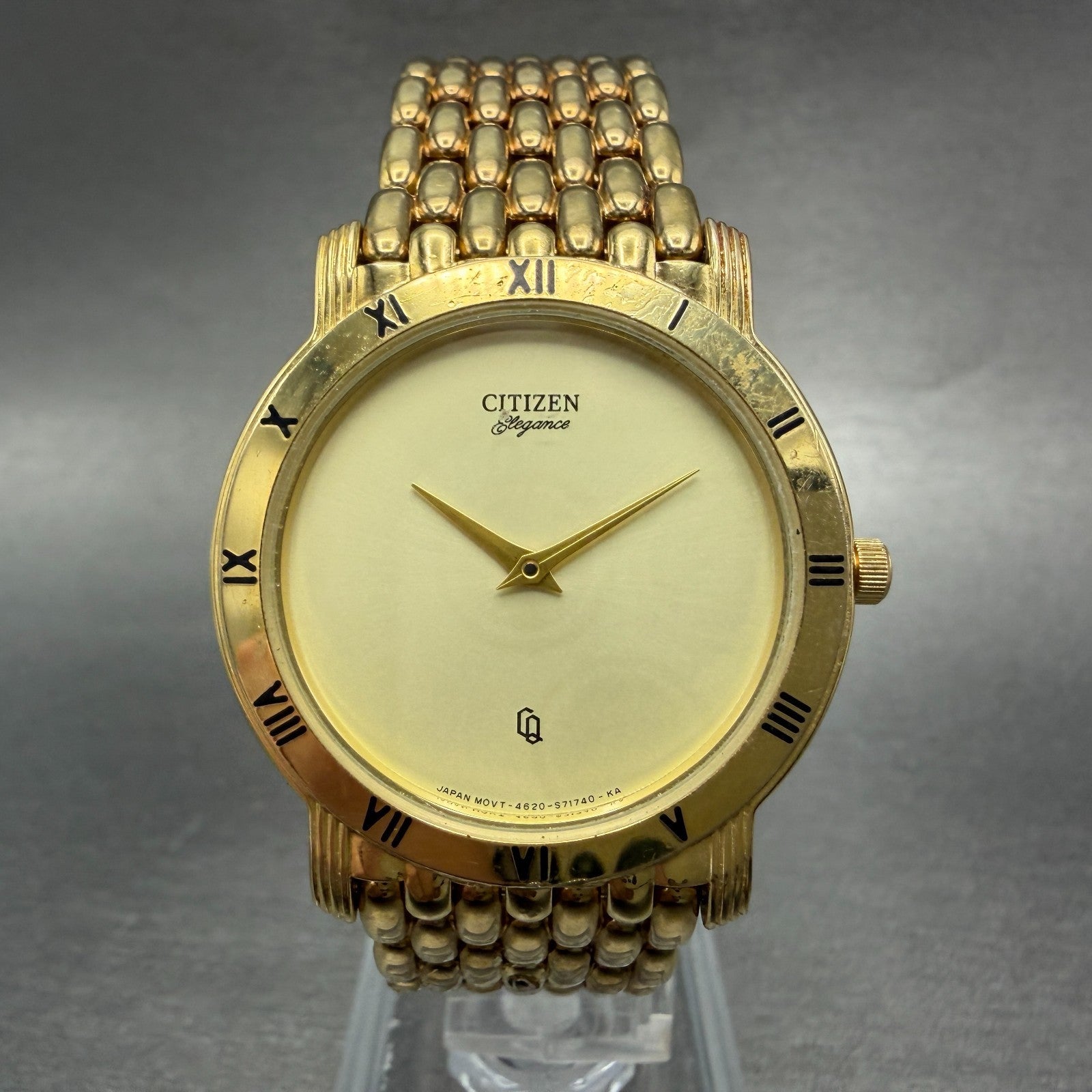 Citizen Elegance Watch Men 33mm Champagne Dial Gold Tone Round 4620-S25996 Runs0