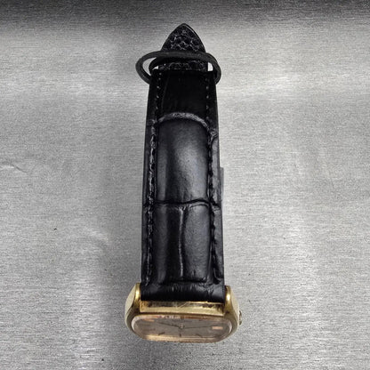 Seiko Watch Men 29mm Silver Dial Gold Tone Rectangle 4130-5130 New Battery4
